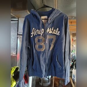 Aeropostale Navy Blue Zip-Up Hoodie